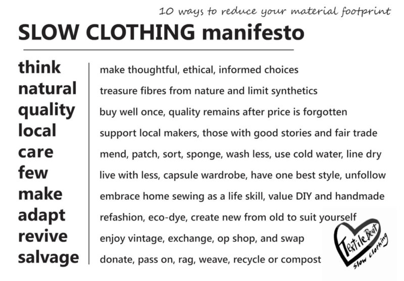 Slow clothing manifesto