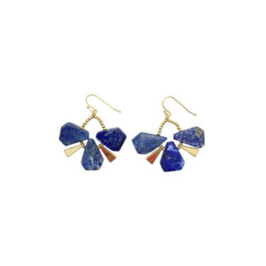 Natural Lapis Lazuli Triangular Drop Earring