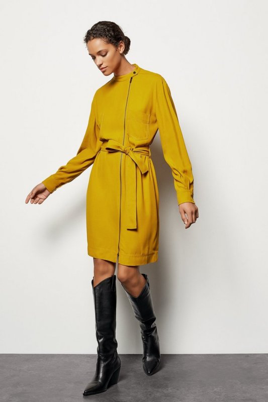 Mustard zip dress