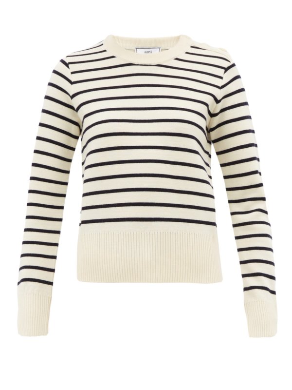 Breton-stripe wool sweater