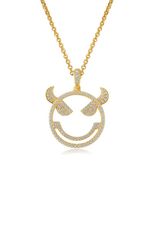 Emoji Evil Monster Silver Necklace