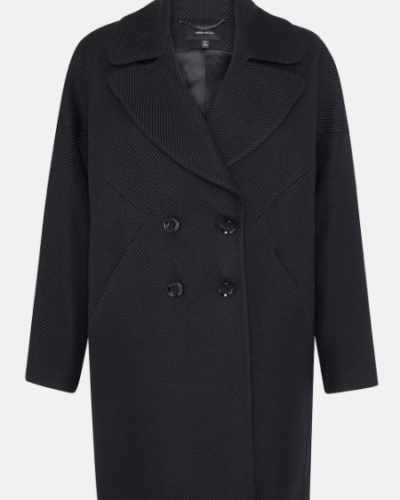 Karen Miller Black twilled coat