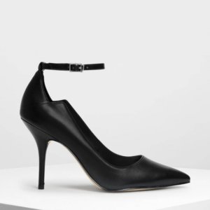 Charles and Keith ankle strap pointed pumps