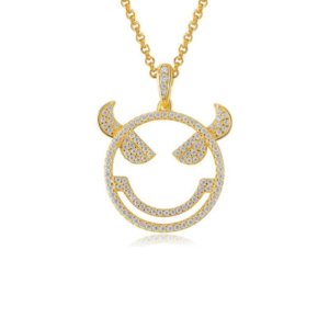 Avilio London Emoji Evil Monster Silver Necklace