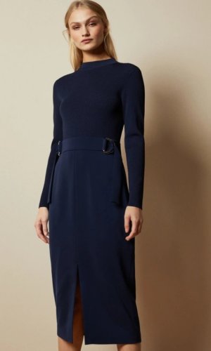 ELLHAD Knitted mockable D-ring dress £179