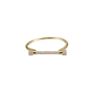 Opes Robur Paved Gold D Cuff Bracelet