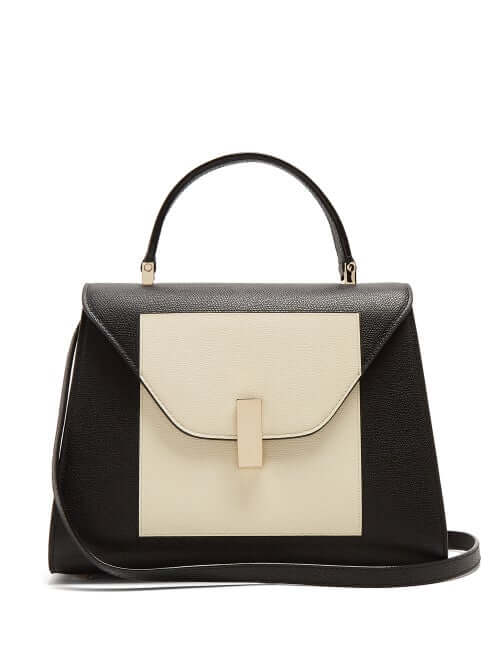 AW20 LFW Valextra - Iside Medium Grained-leather Bag - Womens - White Black