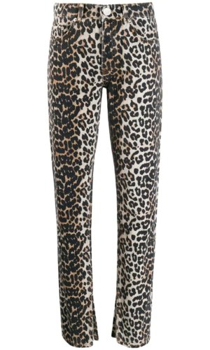Positively Conscious GANNI leopard slim-fit jeans £144