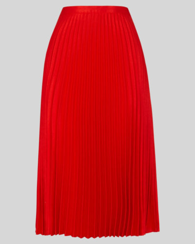 whistles SATIN PLEATED SKIRT red