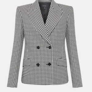 spring essential karen millen Check Tailored Double Breasted Jacket