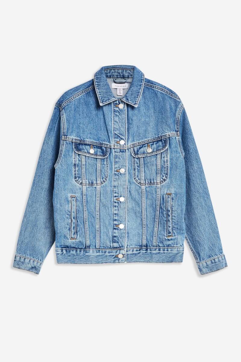 topshop Blue Oversized Denim Jacket