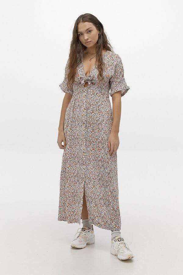 spring essential urban outfitters floral midi dress