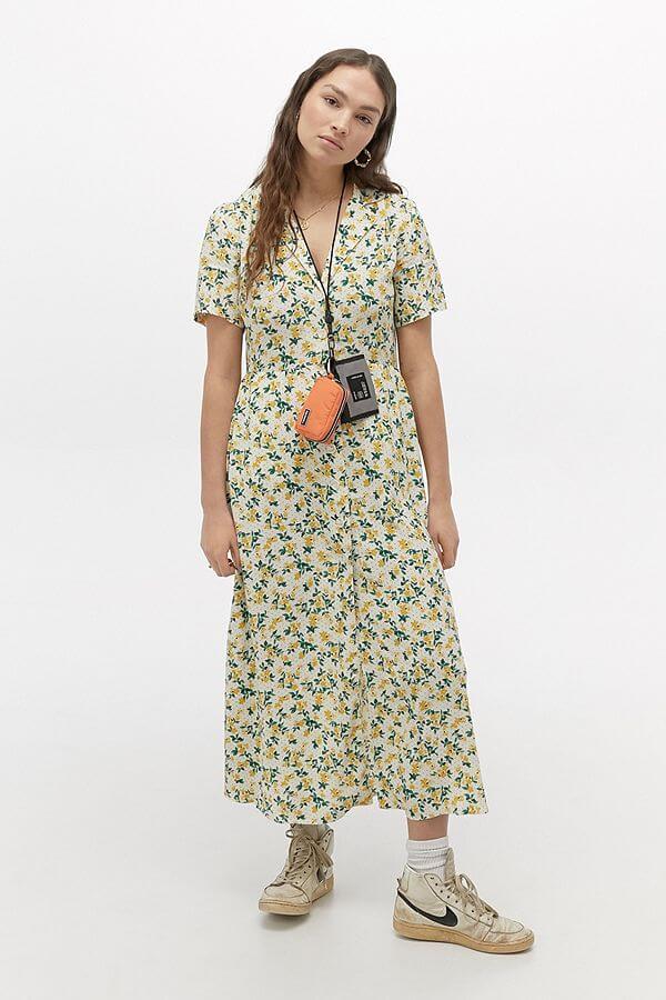 spring essential urban outfitters floral midi dress