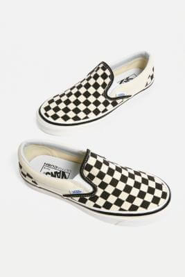 Vans Anaheim Factory Checkerboard Slip-On Trainers - black UK 6 at Urban Outfitters