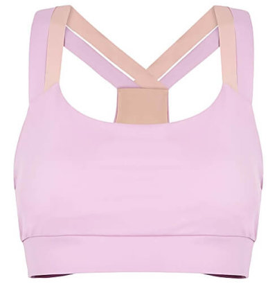 Lin pink stretch-jersey bra top