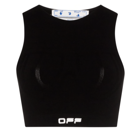 OFF-WHITE active seamless crop top - black
