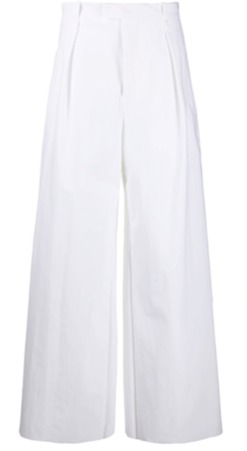 BO high-waisted wide-leg trousers white