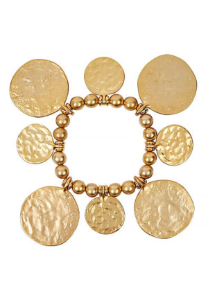 Gold-tone coin bracelet