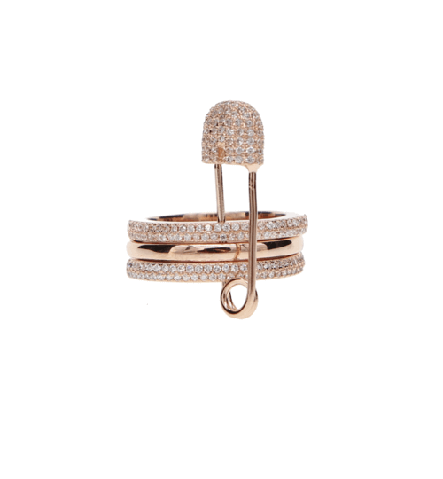 Opes Robur | Rose Gold Safety Pin Ring