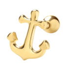 GENUINE 9CT YELLOW GOLD ANCHOR CARTILAGE 6MM POST STUD