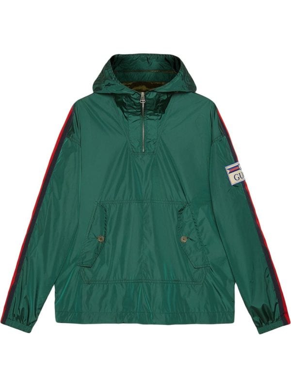 Gucci logo-patch hooded raincoat FARFETCH £1,414