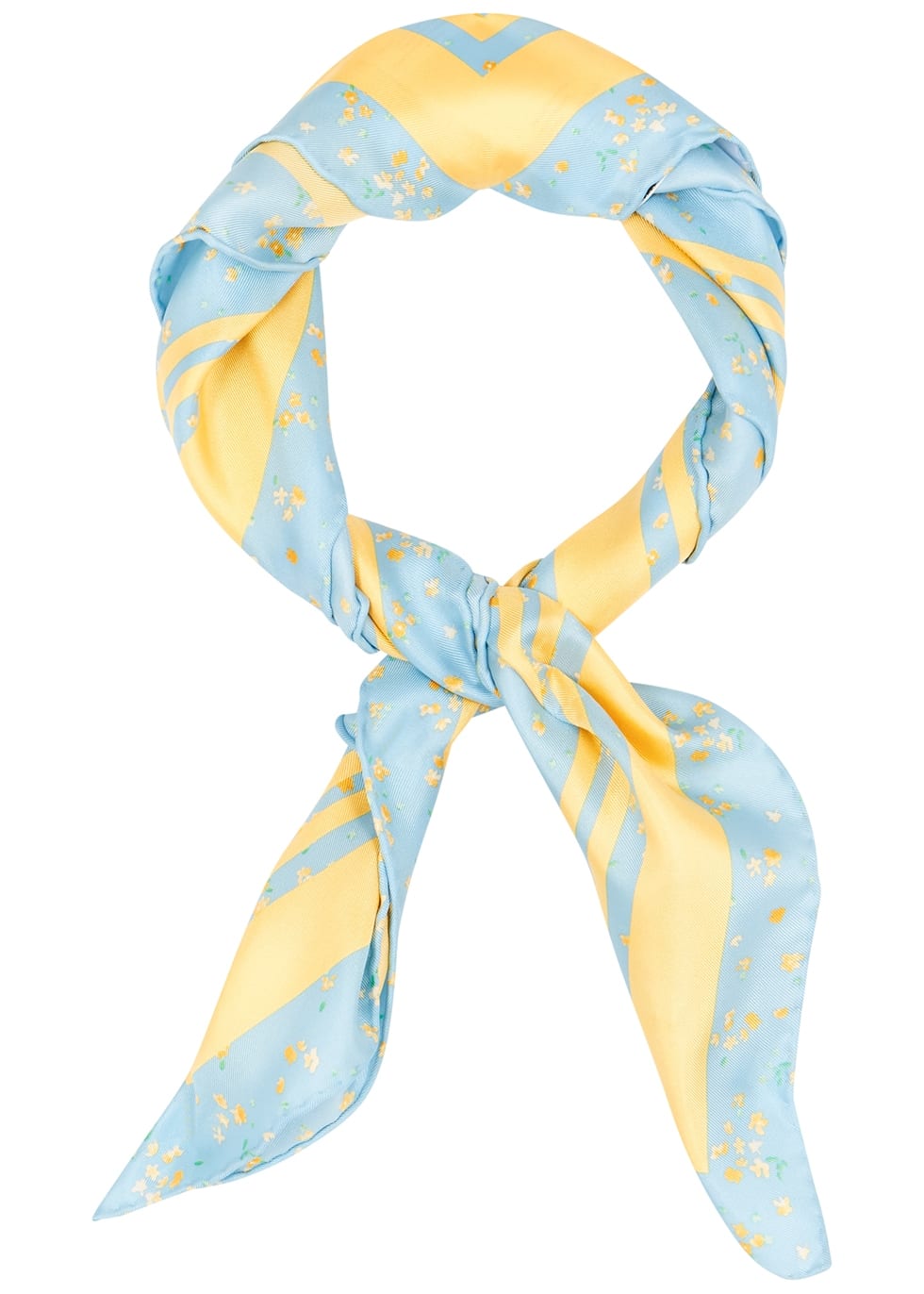 blue yellow silk scarf