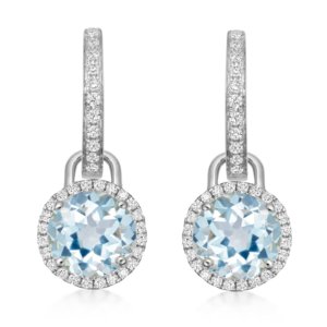 Grace 18ct White Gold, Blue Topaz & Diamond Mini Detachable Drops Earrings