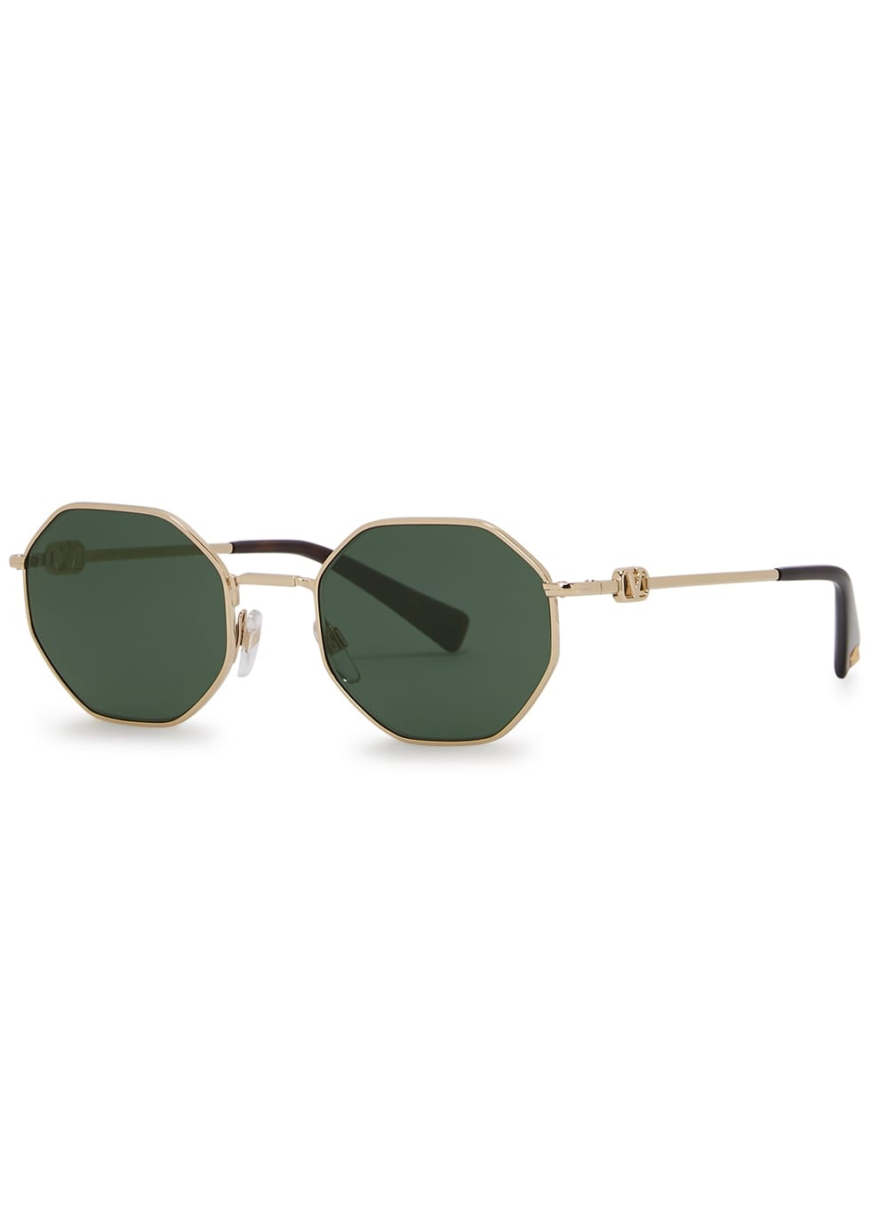 gold tone oval frame sunglasses