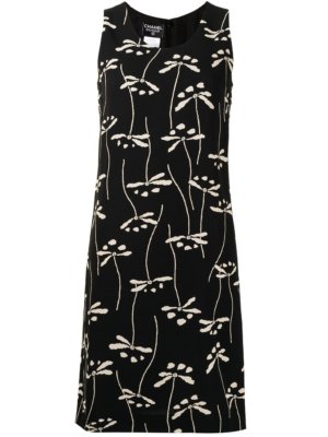 Chanel Pre-Owned 1998 floral print knee-length dress - Black