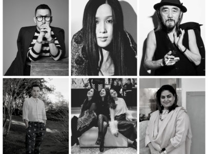 collage of emerging asian designers