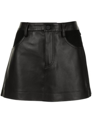 Dion Lee A-line leather skirt - Black