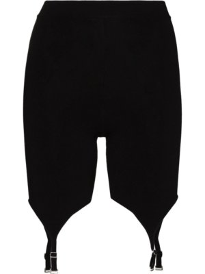 Dion Lee suspender-clip high-waist cycling shorts - Black