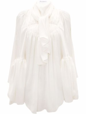 JW Anderson GATHERED COWL NECK BLOUSE - White