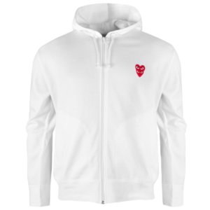 T294 Double Eye Red Heart Hoodie White M White