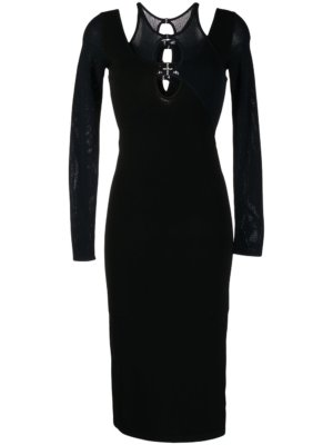Dion Lee cut-detail knit dress - Black