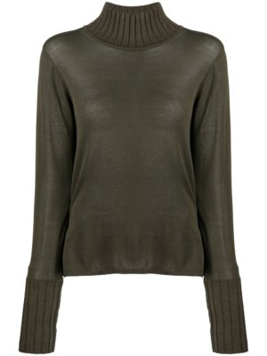 Dion Lee wrap-effect knitted top - Green