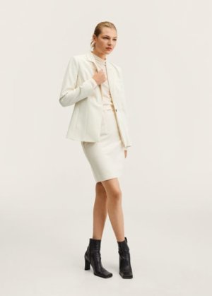 Fitted essential suit jacket beige - Woman - 16 - MANGO