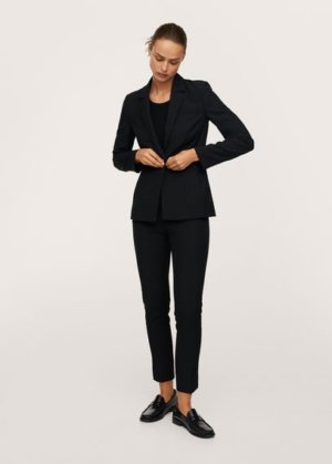 Fitted essential suit jacket black - Woman - 10 - MANGO