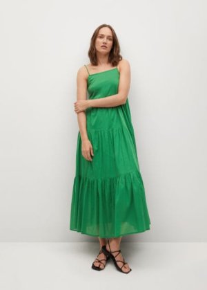 Frill cotton dress green - Woman - 10 - MANGO