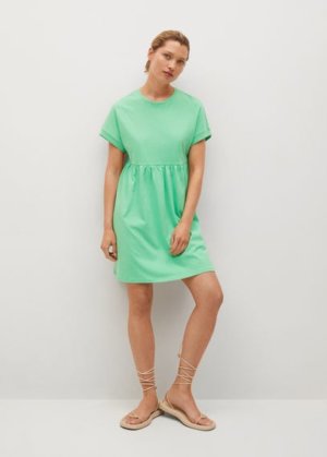 Frill cotton dress green - Woman - 6 - MANGO