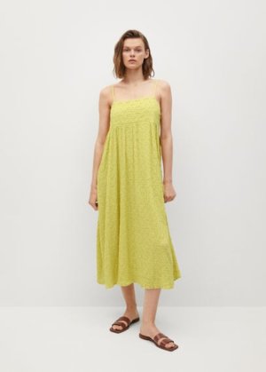 Knit cotton-blend dress green - Woman - 6 - MANGO