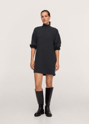 Knit oversize dress charcoal - Woman - 10 - MANGO