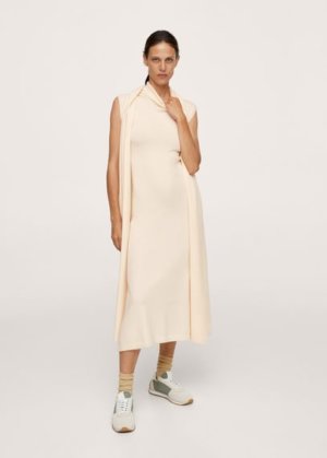 Knitted turtleneck dress vanilla - Woman - 10 - MANGO