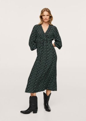 Midi printed dress green - Woman - 4 - MANGO