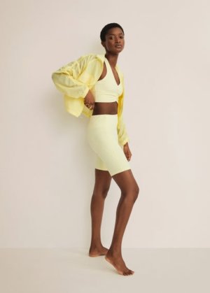 Nylon windbreaker jacket pastel yellow - Woman - L - MANGO