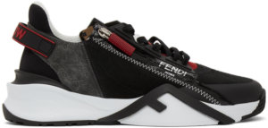 Fendi Black & Grey Suede 'Flow' Sneakers