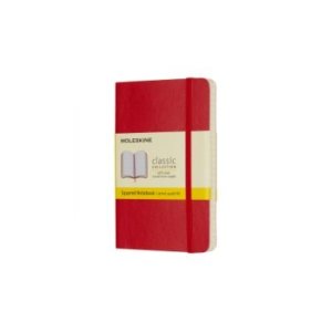 Scarlet Red Ruled Soft Notebook Pocket