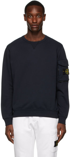 Stone Island Navy Fleece Sweatshirt