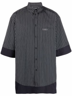 Balenciaga layered stripe-print shirt - Black