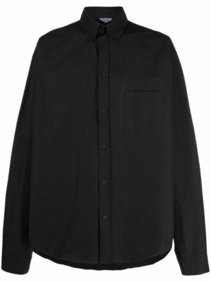Balenciaga logo-print long-sleeve shirt - Black